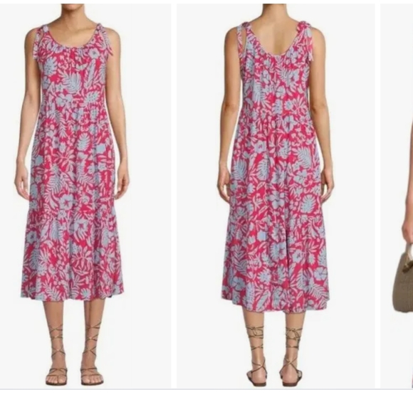 Beach Lunch Lounge dress with shoulder ties Coral Reef - Picture 1 of 6